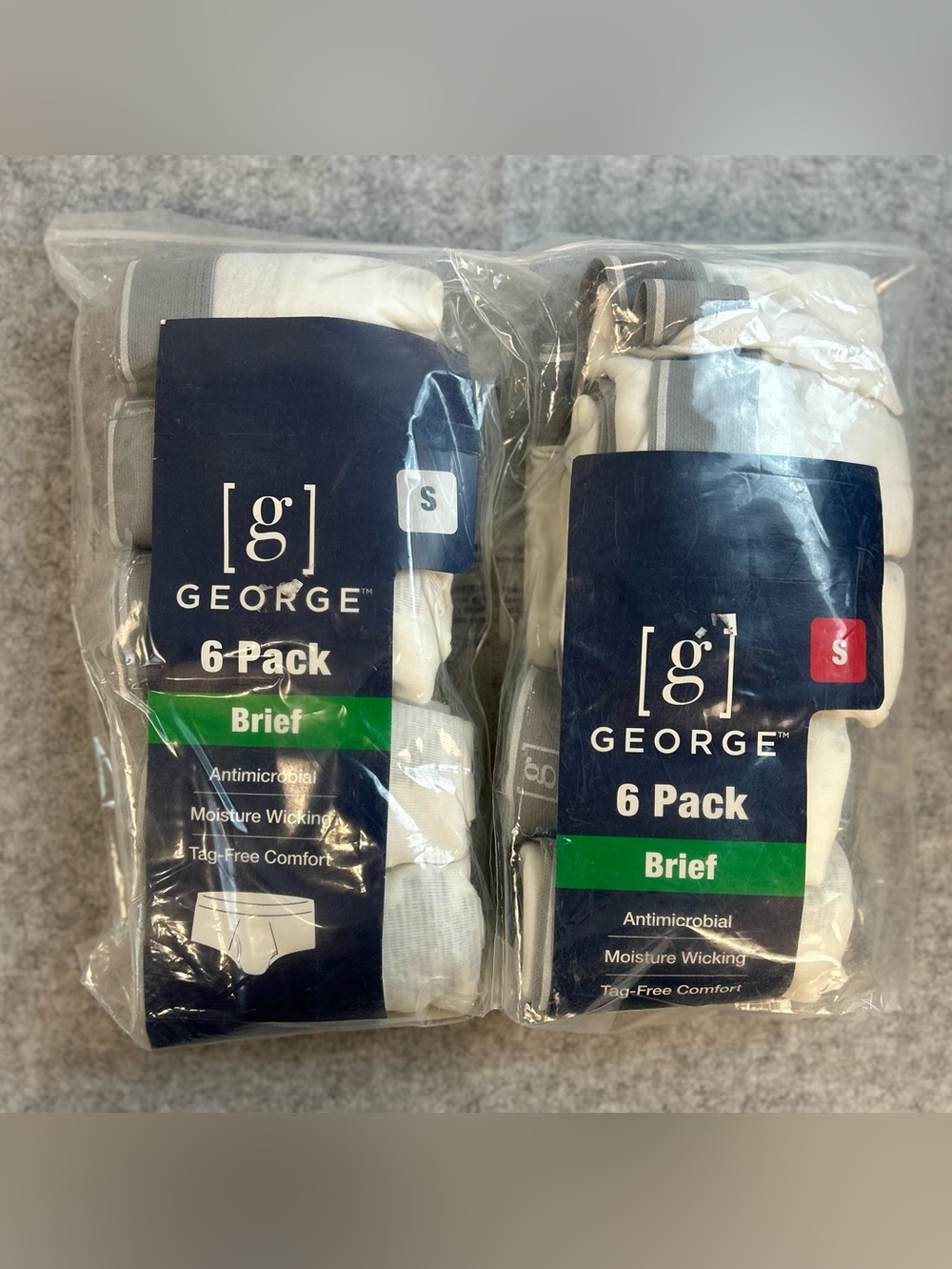 George Mens 12 Pairs White Cotton Briefs Underwear / 2 Packs / Size small 30-32
